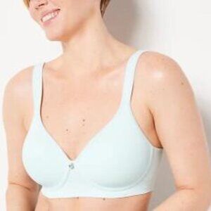 Breezies Raindrop Lace Effects Full Coverage Seamless Wirefree Bra Size 34DD